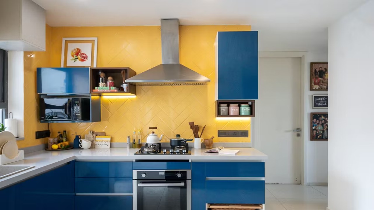 Modular Kitchen Colour Combination Vibrant Contrasts